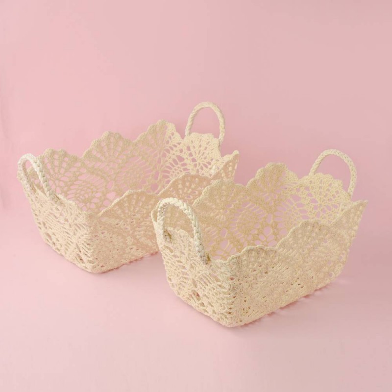 Elegant Lace Baskets (Small and Medium)