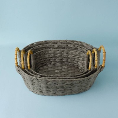 Fine Wicker Basket (Grey)