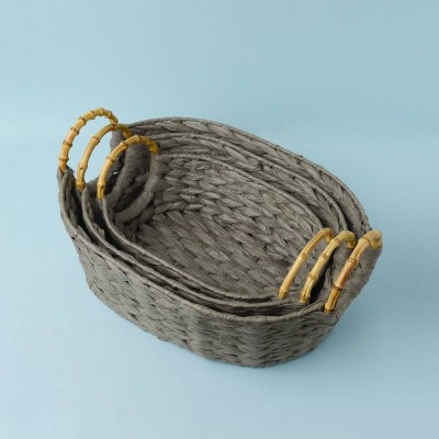 Fine Wicker Basket (Grey)