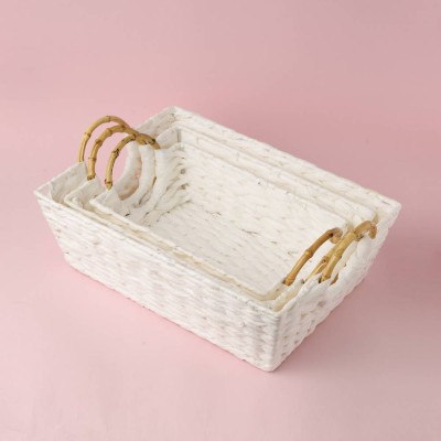 Fine Wicker Basket (White)