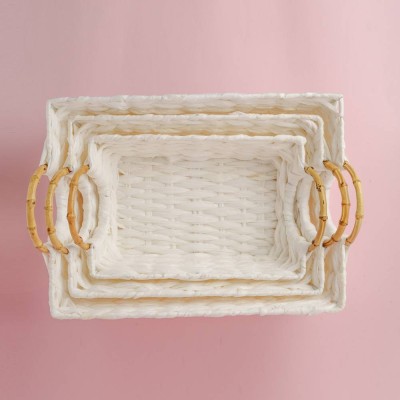 Fine Wicker Basket (White)