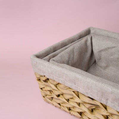 Fine Wicker Basket with Cloth Set Of 3 (Basic)