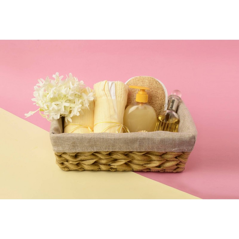 Fine Wicker Basket with Cloth Set Of 3 (Basic)