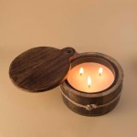 Sliding Lid Candle - Wood