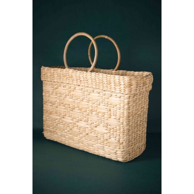 Rectangular Handcrafted Diamond Basket Bag